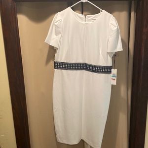 Calvin Klein white dress with black detail